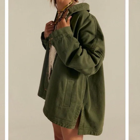 Free People We The Free Madison City Denim Jacket in Army Green - XS - Picture 4 of 7